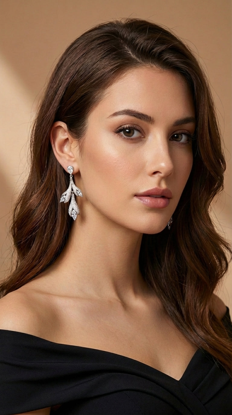 Frosted Vine Drop Earrings