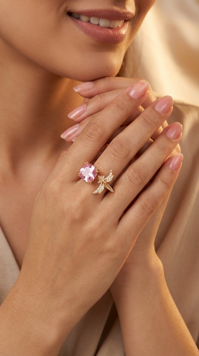 Aurora Pink Bird Ring