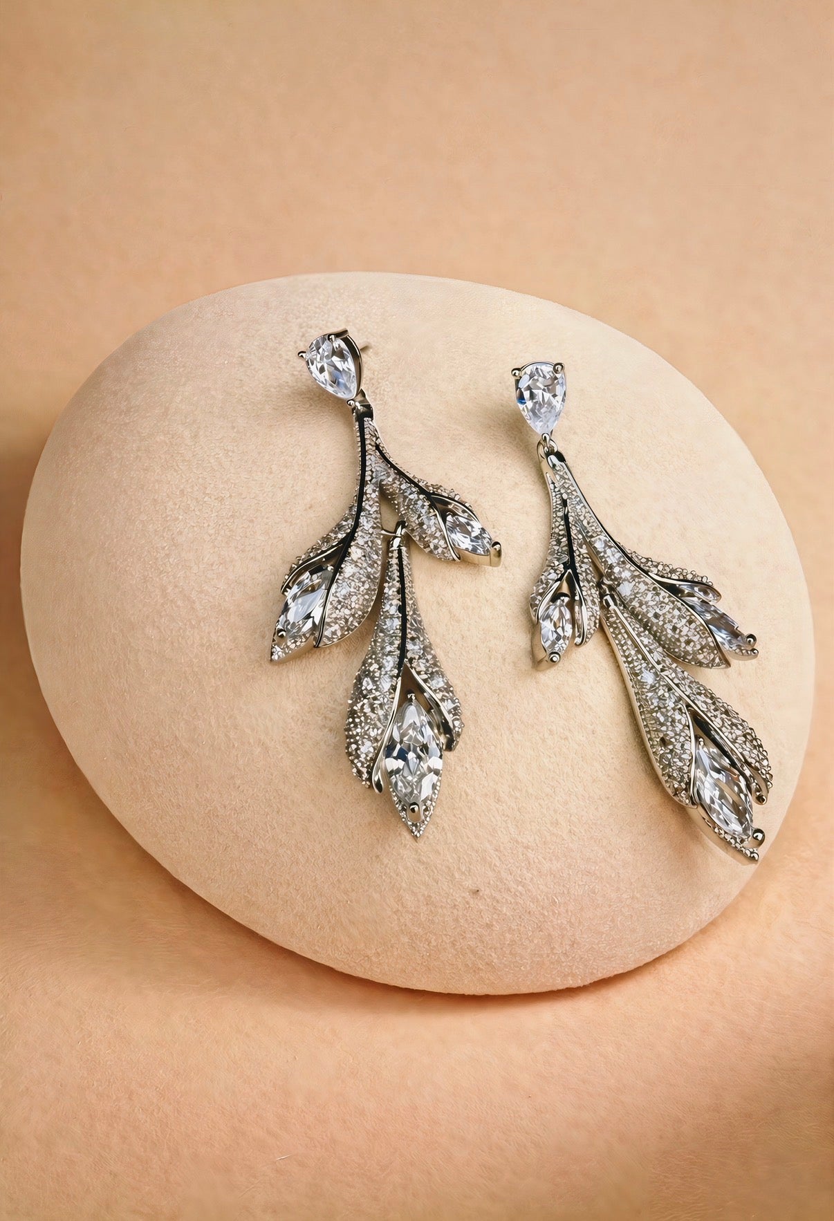 Frosted Vine Drop Earrings