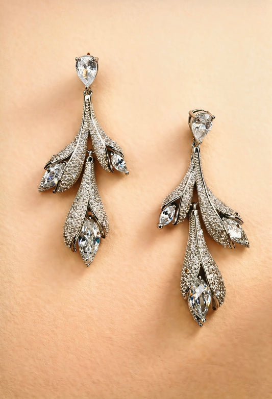 Frosted Vine Drop Earrings