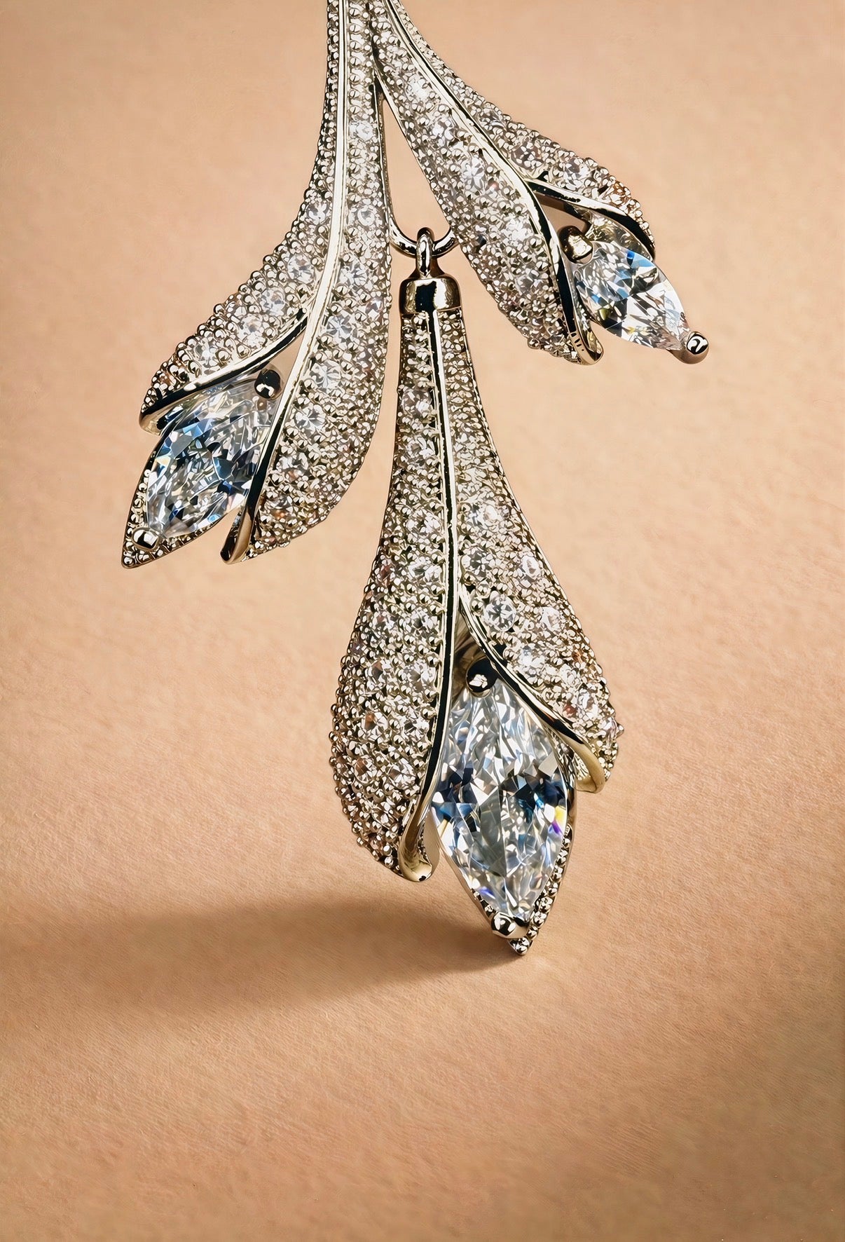 Frosted Vine Drop Earrings