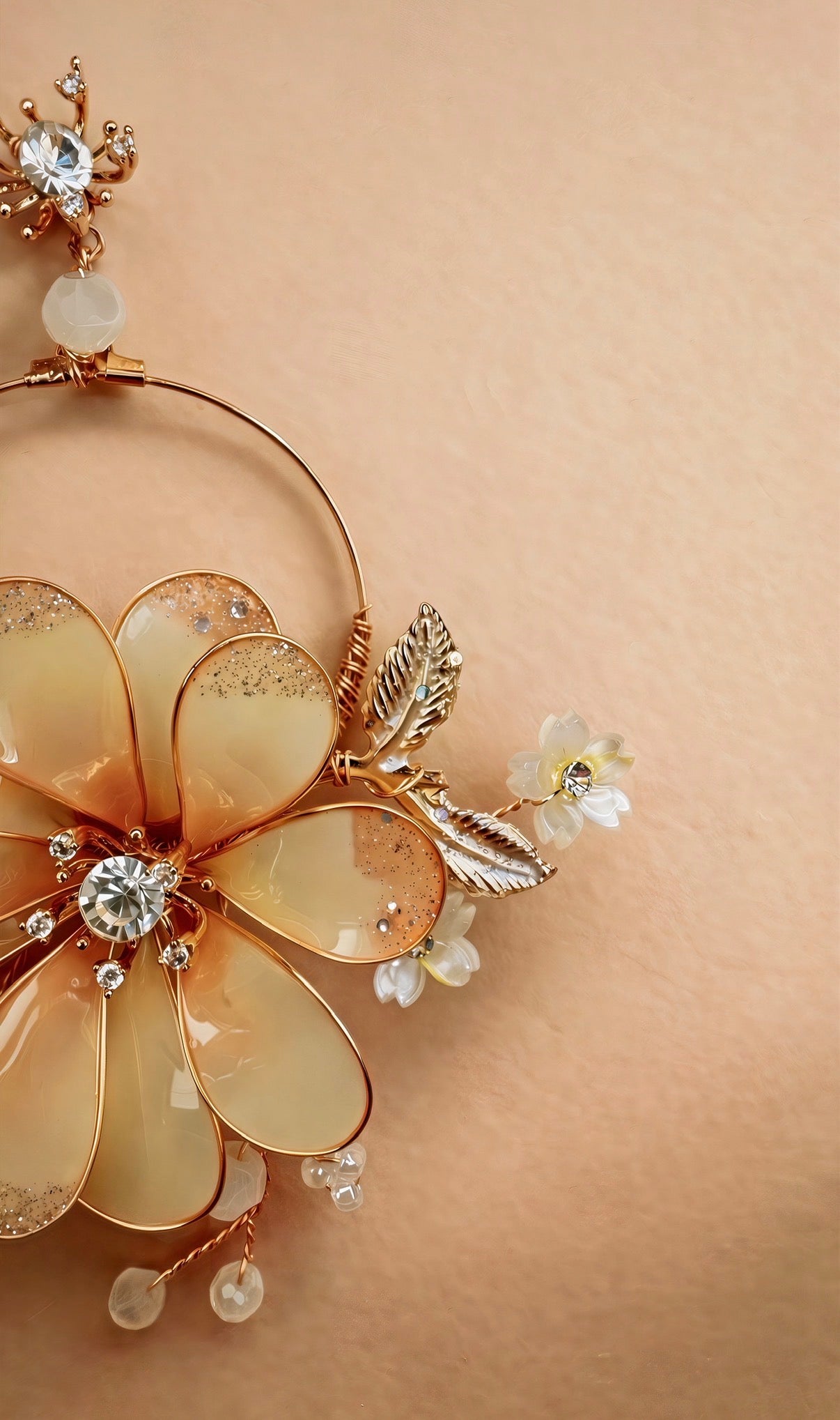 Peach Mist Floral Earrings