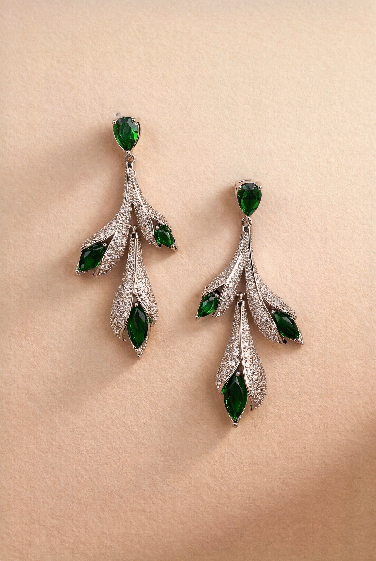 Frosted Vine Drop Earrings