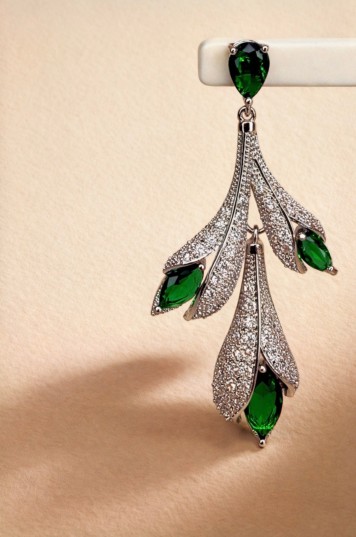 Frosted Vine Drop Earrings