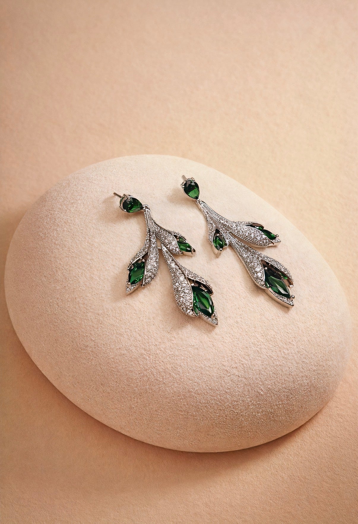 Frosted Vine Drop Earrings
